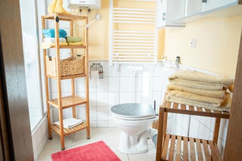 Bad mit Dusche und WC